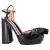 Rochas Enkelbandje Platform Sandalen met Kwastje in Zwart Leer