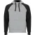 Roly Badet tweekleurige uniseks volwassen hoodie (Heide Grijs/Zwart)