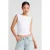 Dames Slim-fit Cut-out Crop Blouse