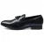 Zwarte formele loafers met kwastjes voor heren, instappers van leer