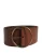 Dolce & Gabbana Bruine Leren Brede Riem met Ronde Metalen Gesp