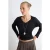 TRENDYOLMİLLA Dames Zwart Effen Lang Regular fit T-shirts