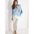 Cecil Dames 3/4-mouwen blouse met gespleten hals in Blauw
