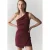 Mango one shoulder korte zomerjurk – donkerrood