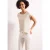 Street One Dames Shirt met overhangende schouder en decoratieve tape in Beige