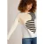 White Stuff Olive Stripe Heart Jumper Natural Multi