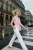 TRENDYOLMİLLA Dames Roze Gestreept Mouwloos Regular fit Blouses