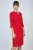 Rood Paneel Detail Jurk in Crepe Stof