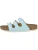 BIRKENSTOCK Muiltjes ‘ Florida Birko ‘  lichtblauw / bruin