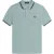 Fred Perry zwart lichtblauw poloshirt met dubbele getipte kraag