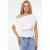 Asymmetrische Hals Korte Mouw Gebreide Blouse