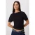 TRENDYOLMİLLA Dames Zwart Effen Kort Getailleerd T-shirts