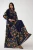 Geprinte V-hals Maxi-jurk met knoopdetail