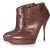 Gucci Bruine leren enkellaarsjes met plateauzool.