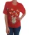 Dolce & Gabbana Dames Rode Zijde Sinaasappel Bloemen Kristallen Blouse