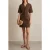 Reiss Lace Up Shift Dress Chocolate
