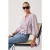 TRENDYOLMİLLA Dames Bordeaux Gestreept Driekwart mouw Getailleerd Blouses