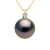 Halsketting Sieraden Diamanten 0,03 Cts – Echte GeCultiveerde Tahiti Parel Rond 9-10 mm