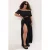 Trendyol Curve Dames Zwart Bloemen Wijde pijp Hoge taille Grote maten Broeken