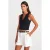 Vrouwen Geribbelde Katoenmix Crop Top