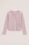 WE Fashion – Meisjes T-shirt van ribstof met strikdetail – Mauve – Katoen –
