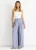 Linnenlook broek met hoge taille en wijde pijpen
