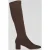 LK Bennett Kb Eldon Block Heel Knee Dark Chocolate