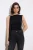 TRENDYOLMİLLA Dames Zwart Effen Mouwloos Getailleerd Blouses