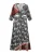 Desigual Jurk ‘SIRSAL’  beige / bloedrood / zwart / wit