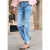 Street One Studio Dames Mid Waist jeans met wijduitlopende pijpen in Slim Fit in Blauw
