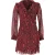 Michael Kors mini-jurk met ruches en slangenprint in bordeauxrood polyester