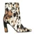 Sacha leren enkellaarzen met ponyhair en koeienprint ecru/bruin/zwart