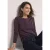 Shirt met lange mouwen, boothals en glitters