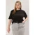 Trendyol Curve Dames Zwart Effen Kort Relaxed fit Grote maten T-shirts