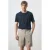Mango Man linnen slim fit T-shirt – marine
