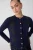 TRENDYOLMİLLA Dames Donkerblauw Effen Lang Regular fit Vesten