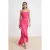 TRENDYOLMİLLA Dames Roze Effen Midi Mouwloos Asymmetrisch Avond & Gala Jurk