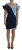 Denim Mini Jurk Tweekleurige Wikkelstijl