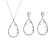 Orphelia ‘Islia’ Dames 925 Sterling Zilveren Set: Ketting + Oorbellen – Zilver SET-7423