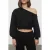 TRENDYOLMİLLA Dames Zwart Effen Driekwart mouw Regular fit Sweatshirts