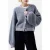 French Connection Melissa Knit Bomber Jacket Dove Grey Mel