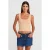 Geribde Katoenmix Crop Cami Top