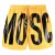 Moschino zwarte vetgedrukte logo felgele korte zwemshort