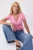 TRENDYOLMİLLA Dames Roze Effen Kort Getailleerd Blouses