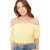 Be You Dames/Dames Off Shoulder Regular Puff Sleeve Crop Top (Citroen)