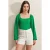 Aangepaste Textuur Blouse met Vierkante Kraag en Rimpel Detail