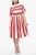 Gestreepte SCULLY mouwloze jurk in Bianco, Rosso