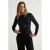 TRENDYOLMİLLA Dames Zwart Effen Lang, Getailleerd Blouses