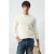 Mango Man relaxed fit gebreide trui met kabels – naturel wit