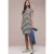 Street One Dames Knielange jersey jurk met strepen in Blauw